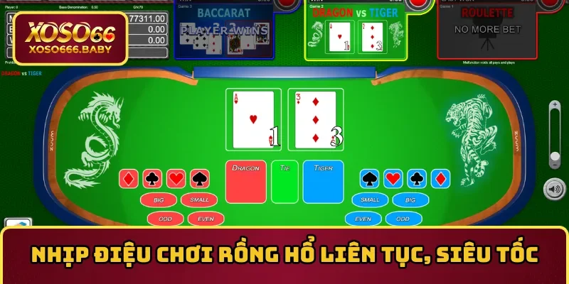 Nhịp điệu chơi Rồng Hổ liên tục, siêu tốc